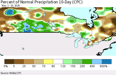 Percent of Normal Precipitation 10-Day