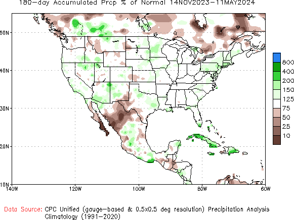 180-Day Normal Precipitation