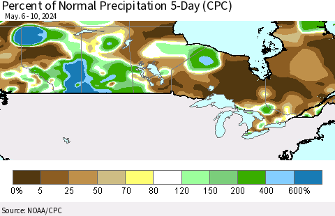 Percent of Normal Precipitation 5-Day